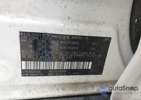 2021 Toyota Rav4 Hybrid Limited from USA, damaged, VIN 4T3D6RFV9MU054678